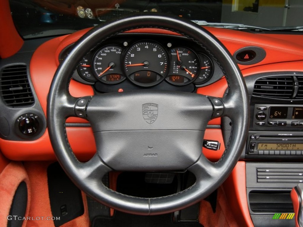 1999 Porsche 911 Carrera Cabriolet Boxster Red Steering Wheel Photo #69598306