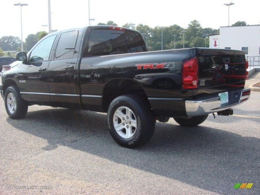 2008 Ram 1500 TRX4 Quad Cab 4x4 - Brilliant Black Crystal Pearl / Medium Slate Gray photo #3