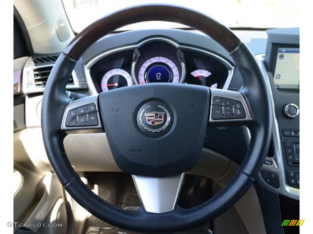 2010 Cadillac SRX V6 Shale/Ebony Steering Wheel Photo #69600049
