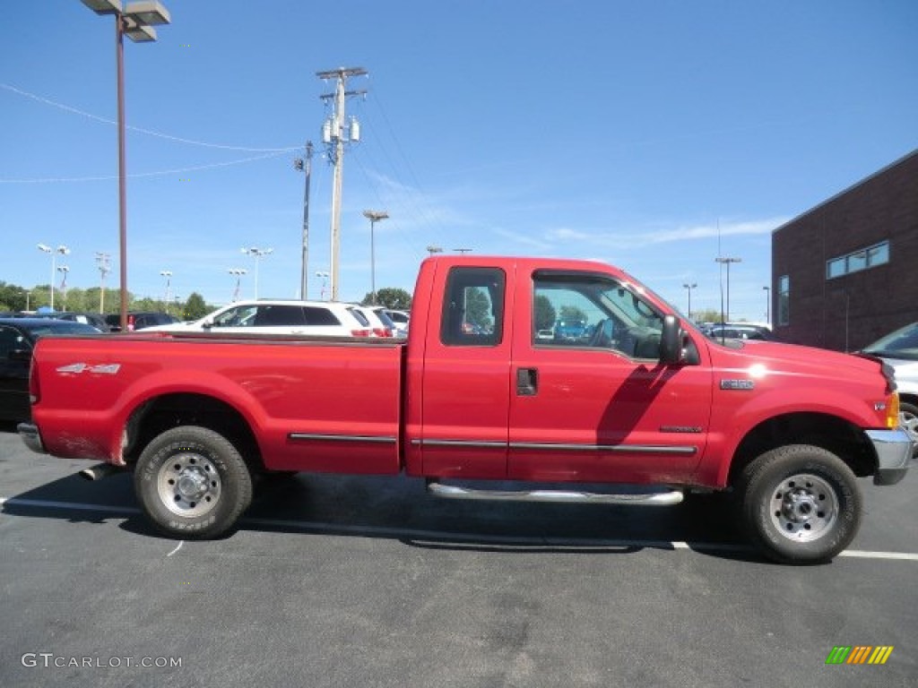 Vermillion Red 1999 Ford F350 Super Duty XLT SuperCab 4x4 Exterior Photo #69600349
