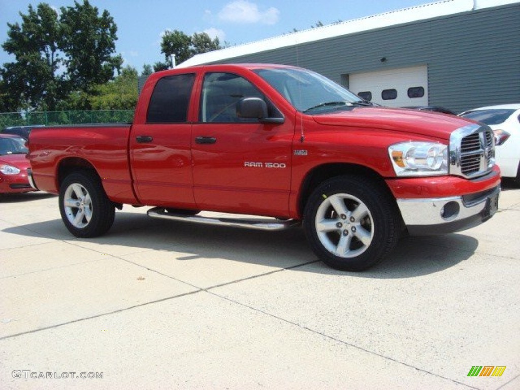 2007 Ram 1500 ST Quad Cab - Flame Red / Medium Slate Gray photo #2