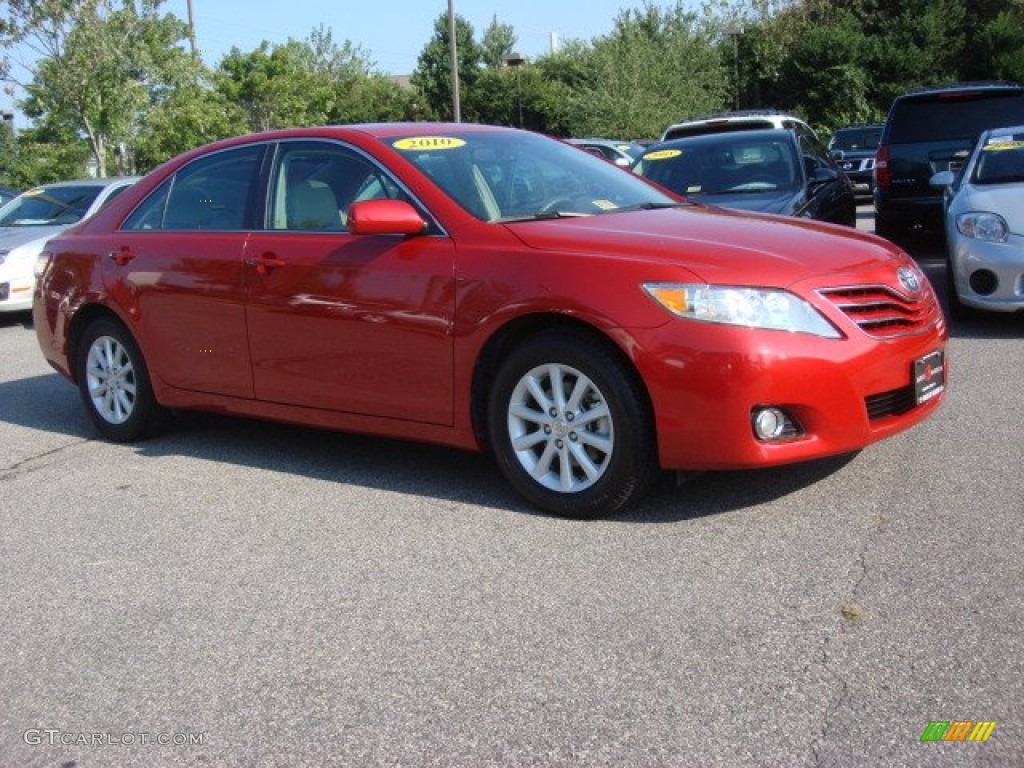 2010 Camry XLE V6 - Barcelona Red Metallic / Bisque photo #2