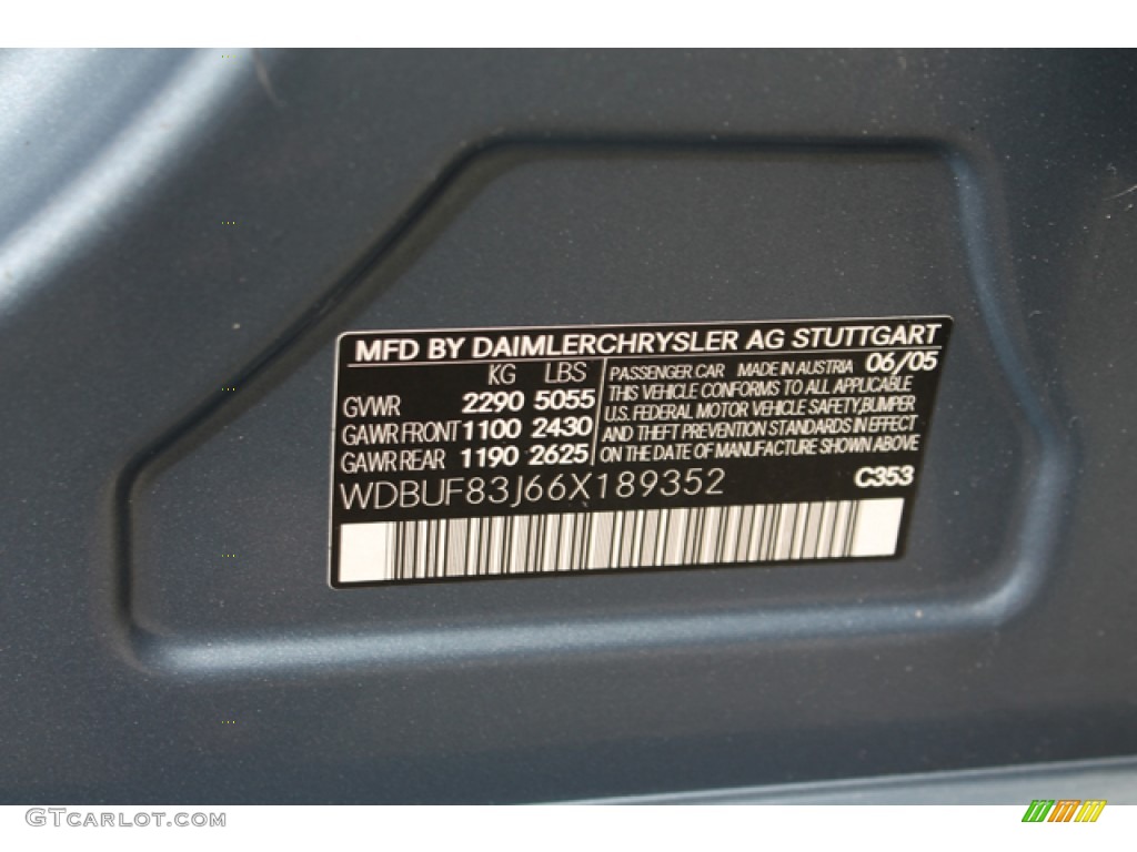 2006 E Color Code 353 for Platinum Blue Metallic Photo #69605212