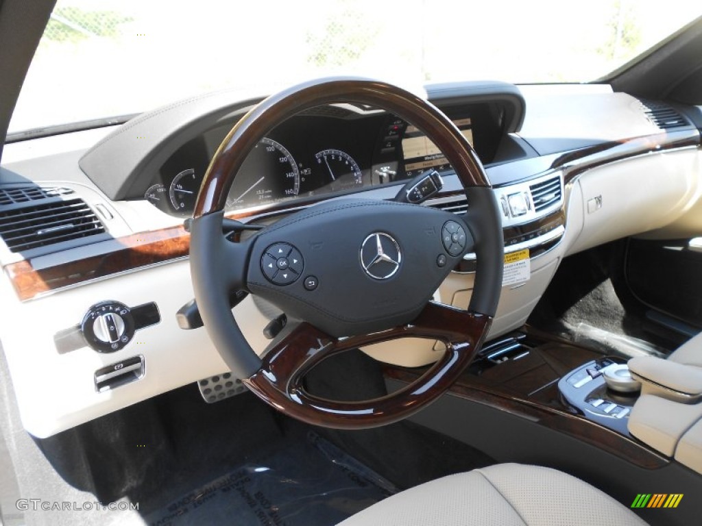 2013 Mercedes-Benz S 550 Sedan Sahara Beige/Black Dashboard Photo #69607834