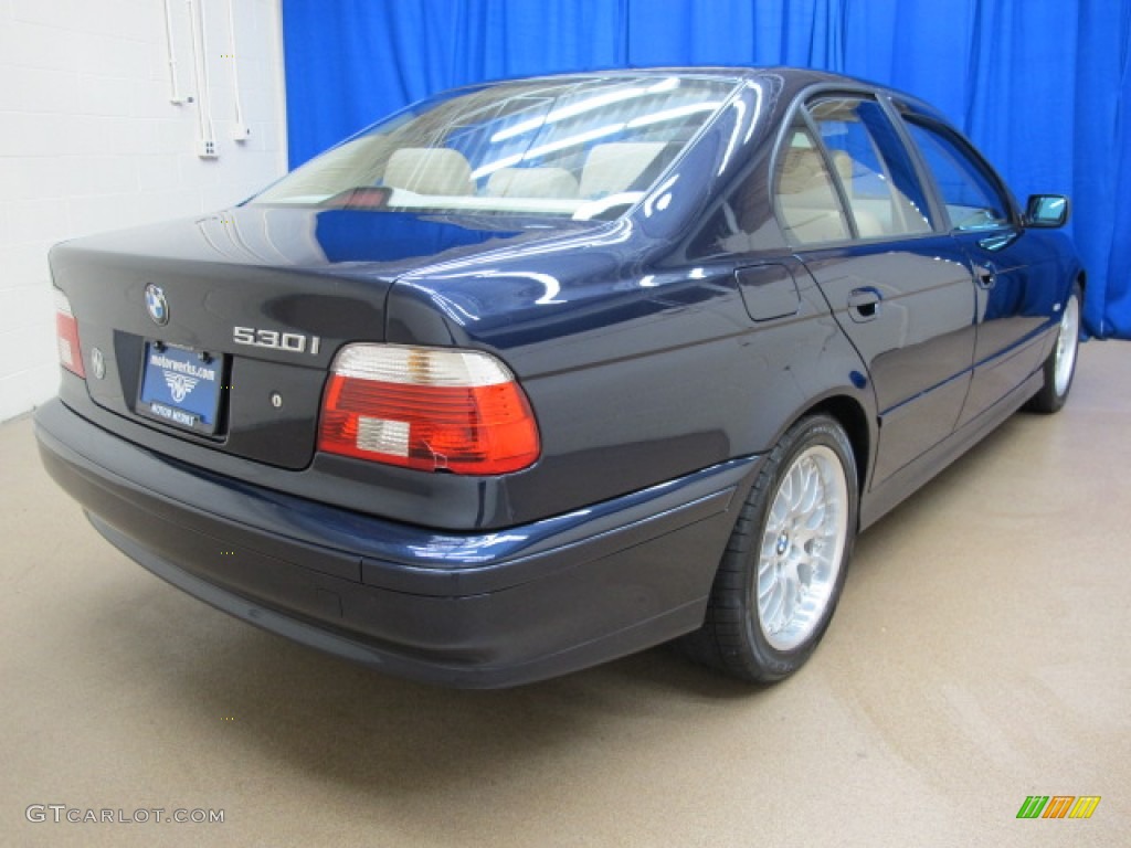 2003 5 Series 530i Sedan - Orient Blue Metallic / Sand Beige photo #9