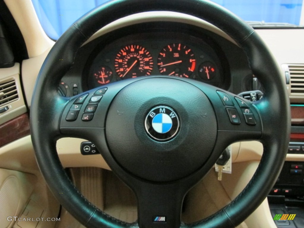 2003 BMW 5 Series 530i Sedan Sand Beige Steering Wheel Photo #69611296