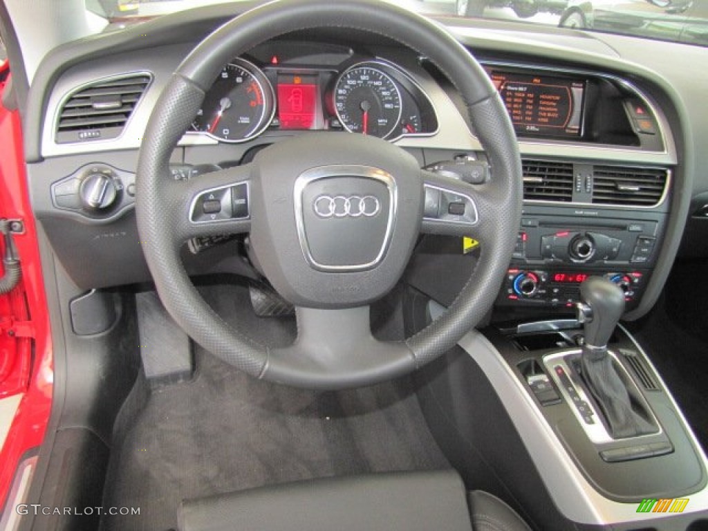 2010 Audi A5 2.0T quattro Coupe Black Steering Wheel Photo #69612121