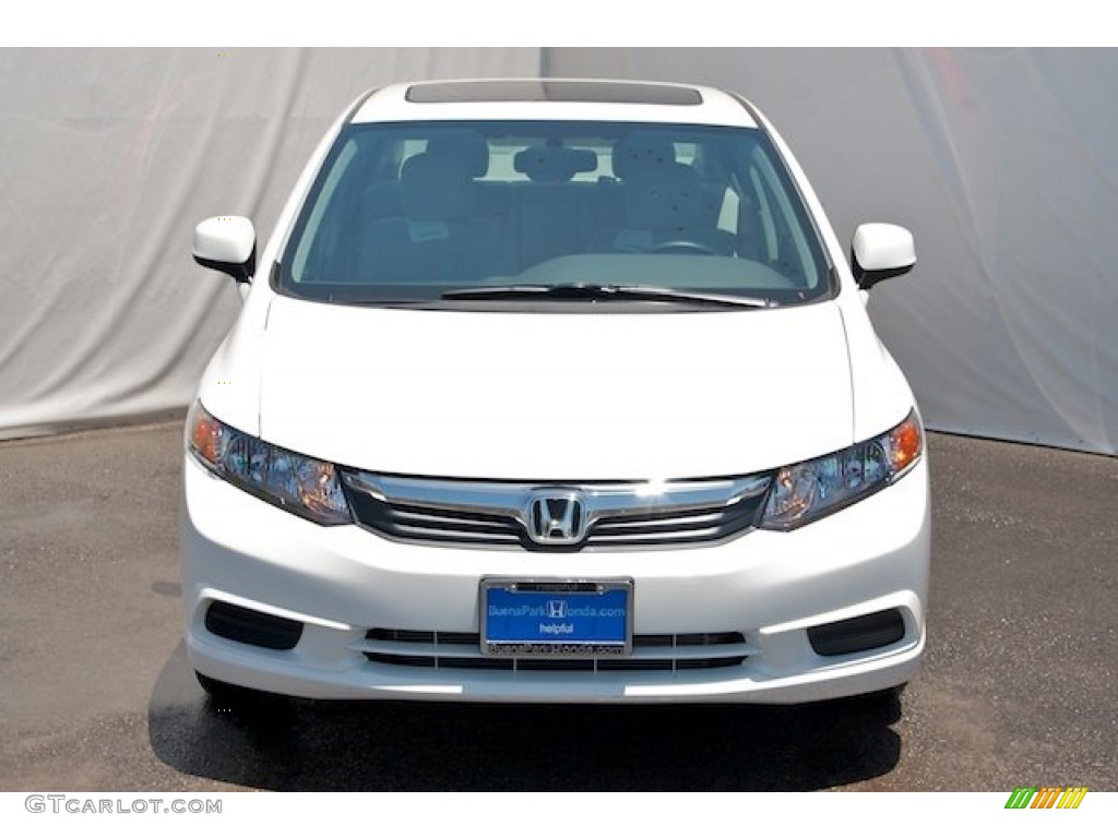 2012 Civic EX Sedan - Taffeta White / Stone photo #2