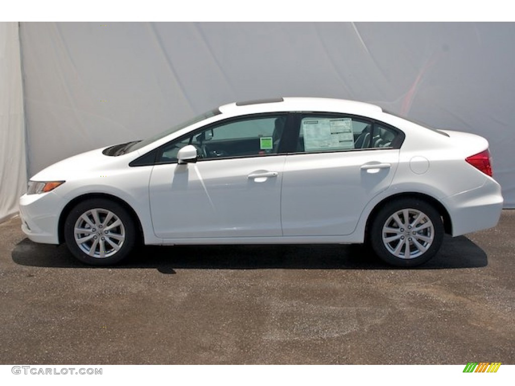 2012 Civic EX Sedan - Taffeta White / Stone photo #4