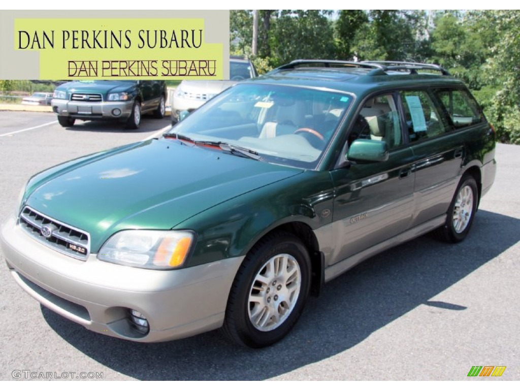 2002 Outback 3.0 L.L.Bean Edition Wagon - Timberline Green / Beige photo #1