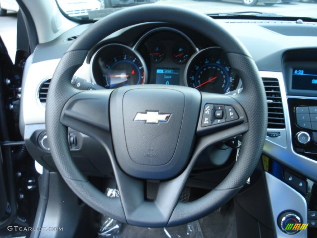 2013 Chevrolet Cruze LS Jet Black/Medium Titanium Steering Wheel Photo #69623983
