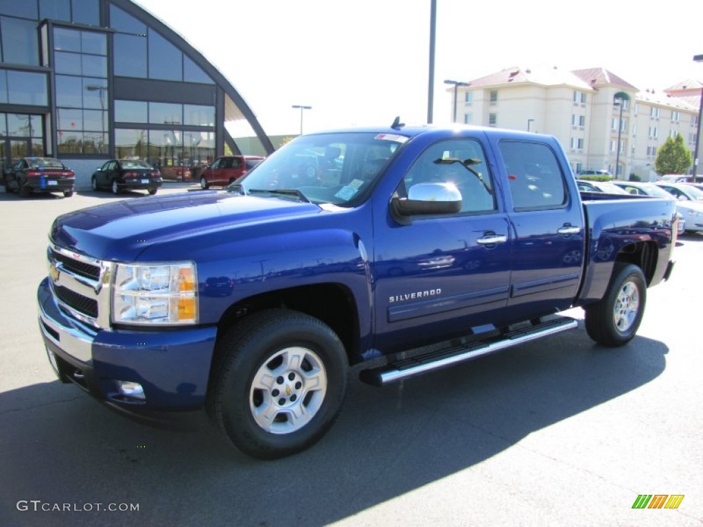 2010 Silverado 1500 LT Crew Cab 4x4 - Laser Blue Metallic / Light Titanium/Ebony photo #3