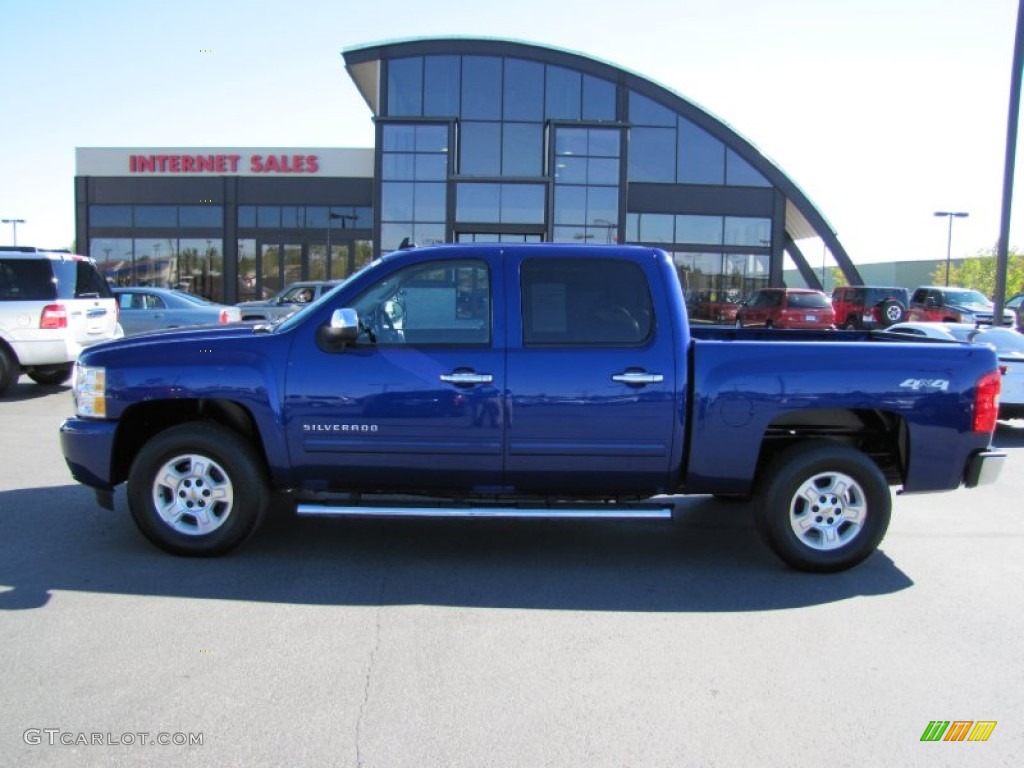 2010 Silverado 1500 LT Crew Cab 4x4 - Laser Blue Metallic / Light Titanium/Ebony photo #4