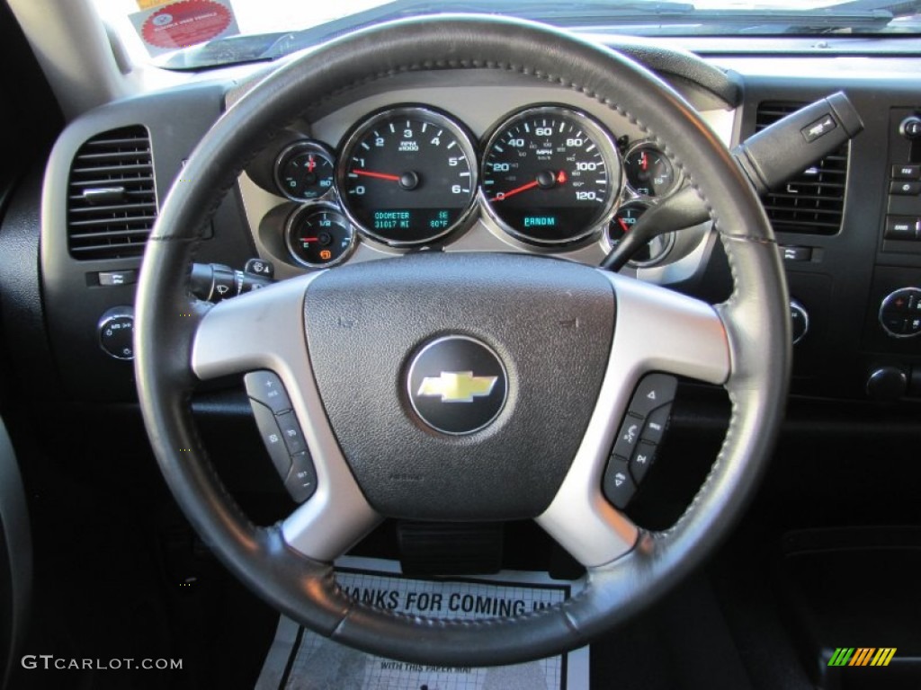 2010 Chevrolet Silverado 1500 LT Crew Cab 4x4 Light Titanium/Ebony Steering Wheel Photo #69625819
