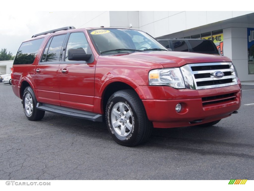 2009 Expedition EL XLT 4x4 - Sangria Red Metallic / Camel photo #1