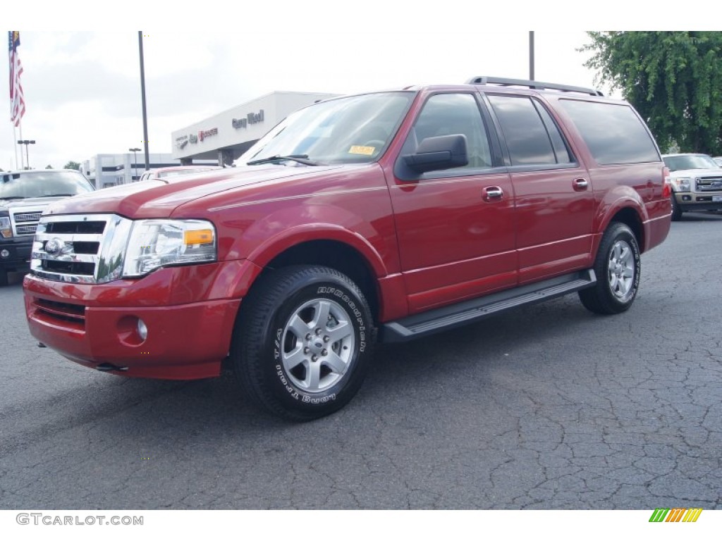 2009 Expedition EL XLT 4x4 - Sangria Red Metallic / Camel photo #6