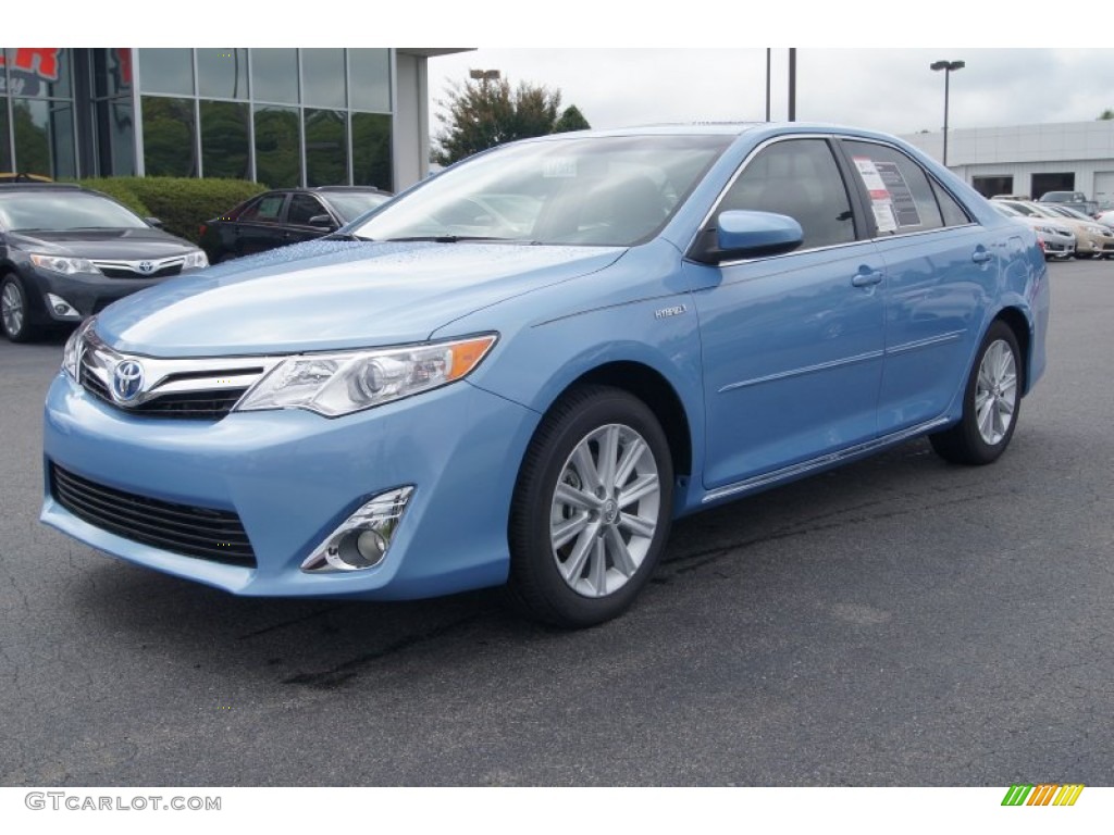 2012 Camry Hybrid XLE - Clearwater Blue Metallic / Ivory photo #1