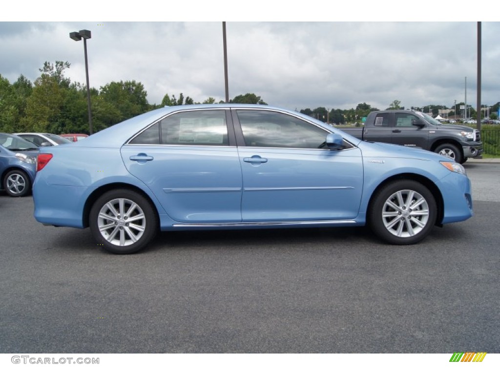 2012 Camry Hybrid XLE - Clearwater Blue Metallic / Ivory photo #6
