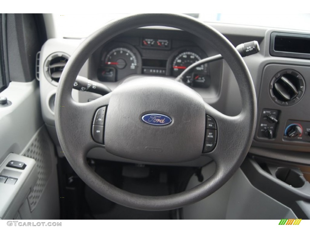 2012 Ford E Series Van E350 XL Extended Passenger Medium Flint Steering Wheel Photo #69629500