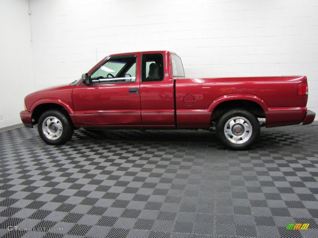 1999 Sonoma SLS Extended Cab - Cherry Red Metallic / Pewter photo #6