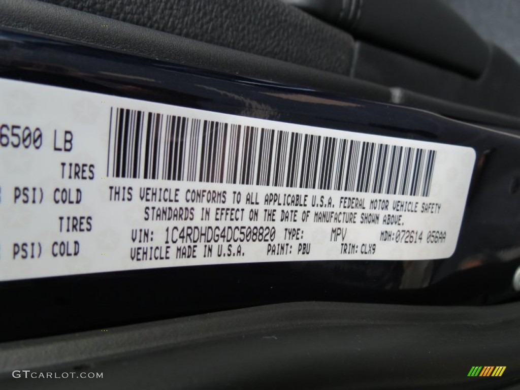 2013 Durango Color Code PBU for True Blue Pearl Photo #69631414