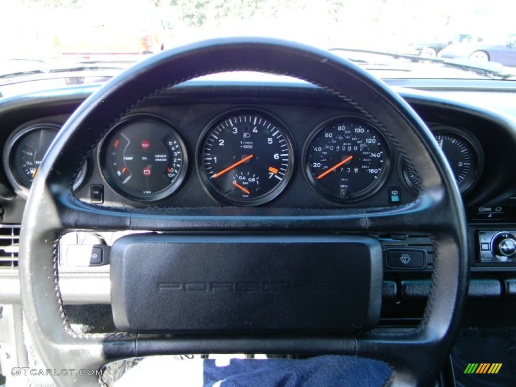 1989 Porsche 911 Carrera Turbo Black Steering Wheel Photo #69632560