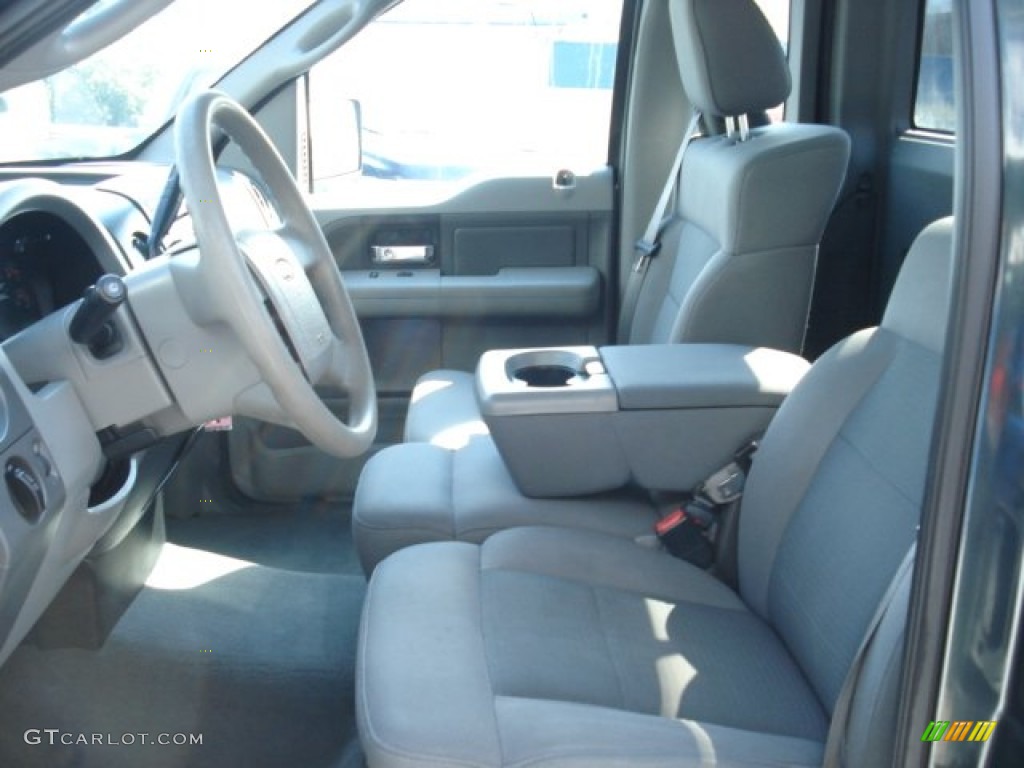2005 F150 XLT Regular Cab 4x4 - Aspen Green Metallic / Medium Flint Grey photo #8