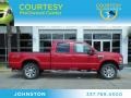Red 2009 Ford F250 Super Duty FX4 Crew Cab 4x4