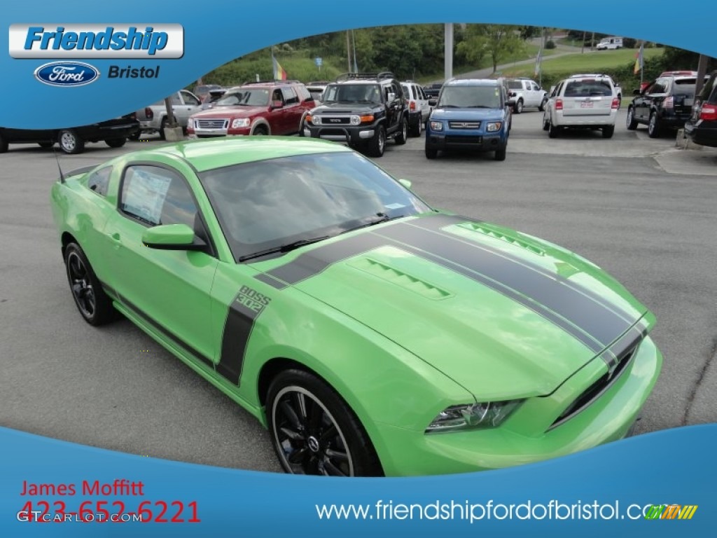 2013 Mustang Boss 302 - Gotta Have It Green / Charcoal Black/Recaro Sport Seats photo #5