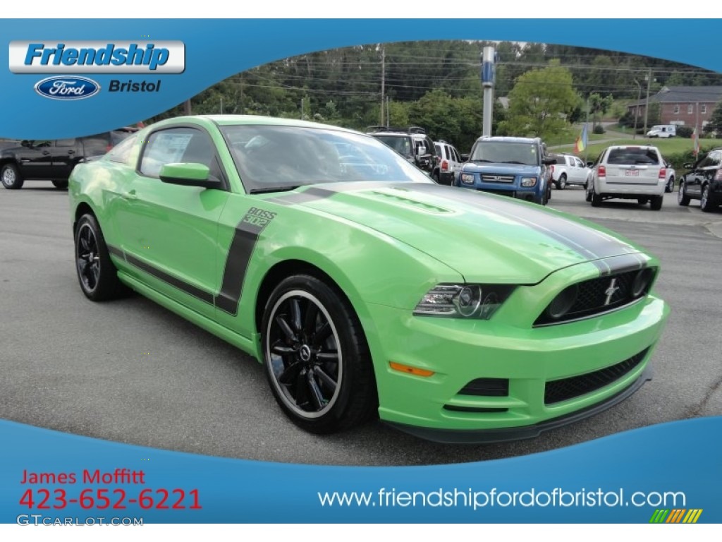 2013 Mustang Boss 302 - Gotta Have It Green / Charcoal Black/Recaro Sport Seats photo #6