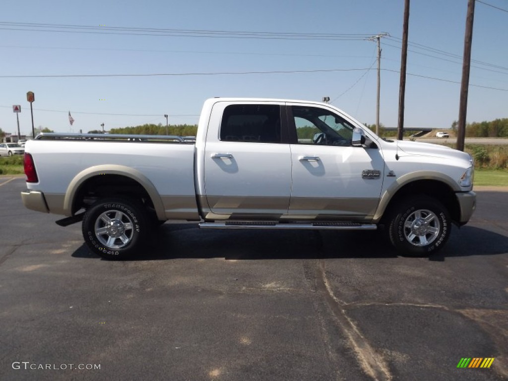 2012 Ram 2500 HD Laramie Longhorn Crew Cab 4x4 - Bright White / Light Pebble Beige/Bark Brown photo #4