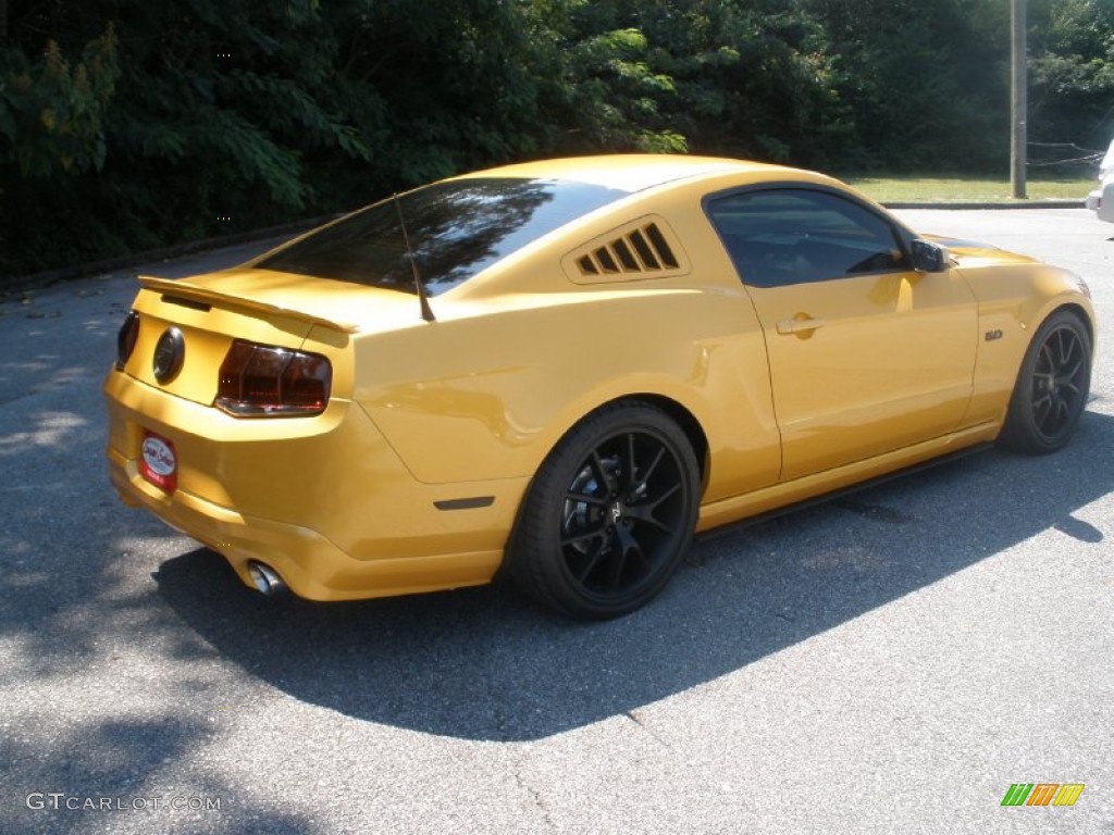 2011 Mustang GT Premium Coupe - Yellow Blaze Metallic Tri-coat / Charcoal Black photo #7