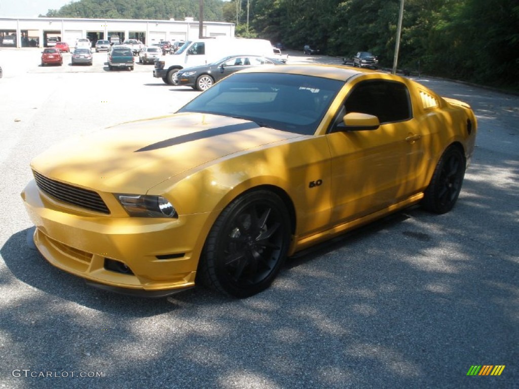2011 Mustang GT Premium Coupe - Yellow Blaze Metallic Tri-coat / Charcoal Black photo #11