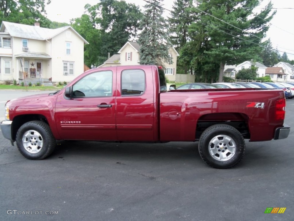 2013 Silverado 1500 LT Extended Cab 4x4 - Deep Ruby Metallic / Ebony photo #4