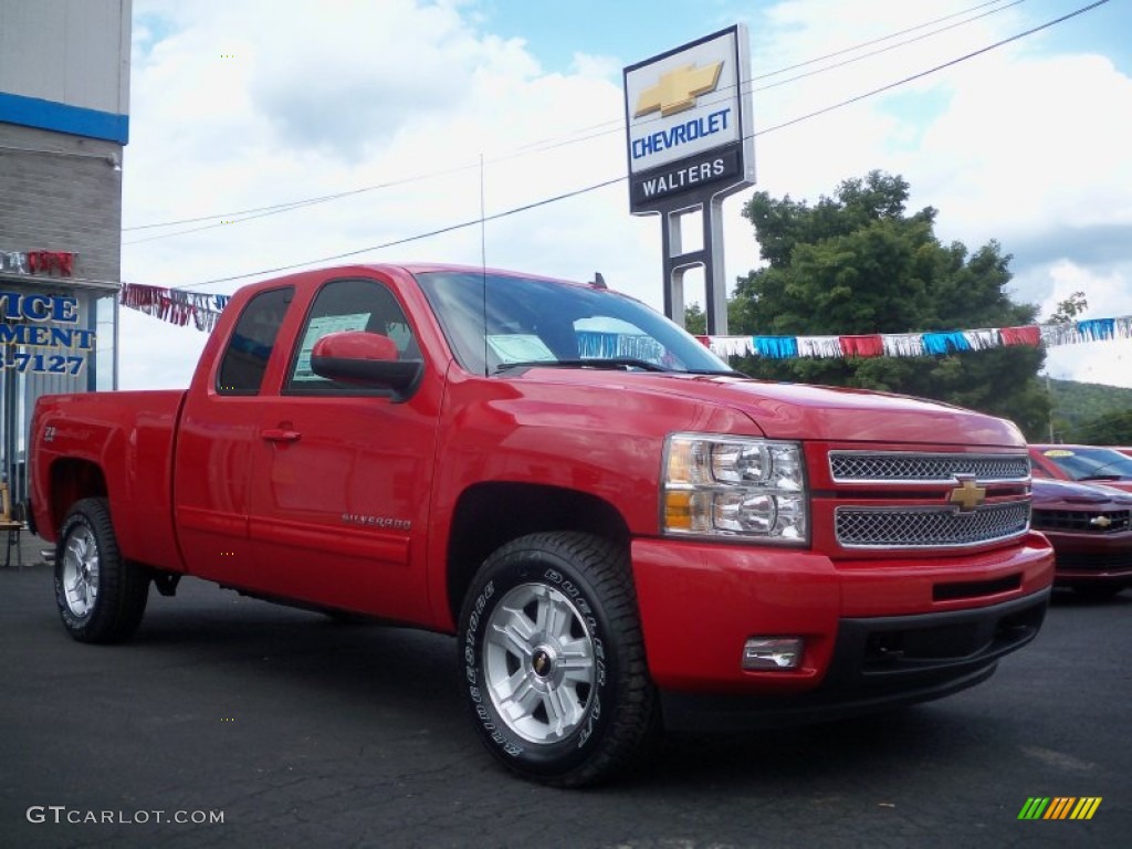 2013 Silverado 1500 LTZ Extended Cab 4x4 - Victory Red / Ebony photo #3