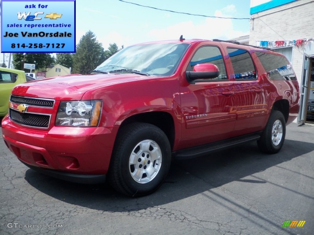2013 Suburban LS 4x4 - Crystal Red Tintcoat / Light Cashmere/Dark Cashmere photo #1