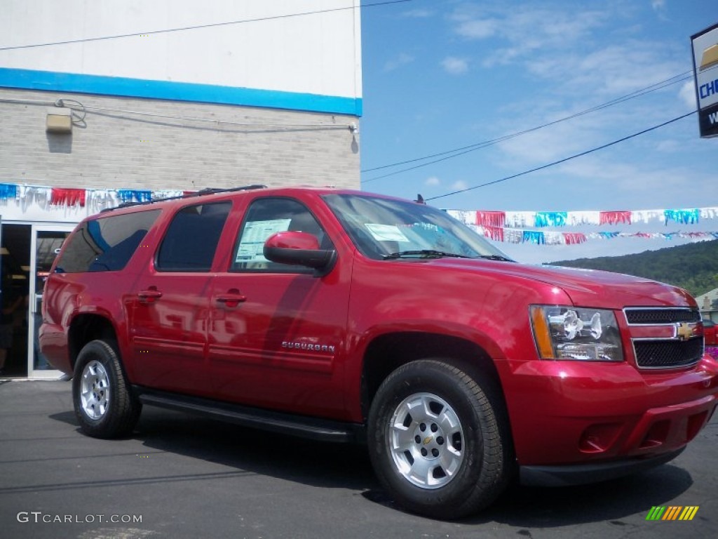 2013 Suburban LS 4x4 - Crystal Red Tintcoat / Light Cashmere/Dark Cashmere photo #3