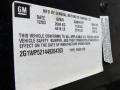 Info Tag of 2004 Impala SS Supercharged Indianapolis Motor Speedway Limited Edition