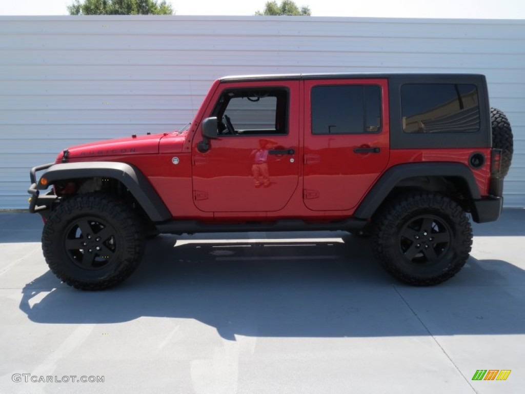 2011 Wrangler Unlimited Rubicon 4x4 - Flame Red / Black photo #5