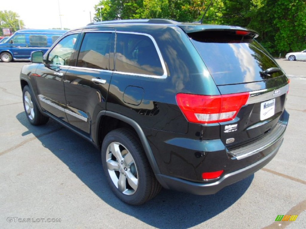 2013 Grand Cherokee Overland - Black Forest Green Pearl / Dark Frost Beige/Light Frost Beige photo #5