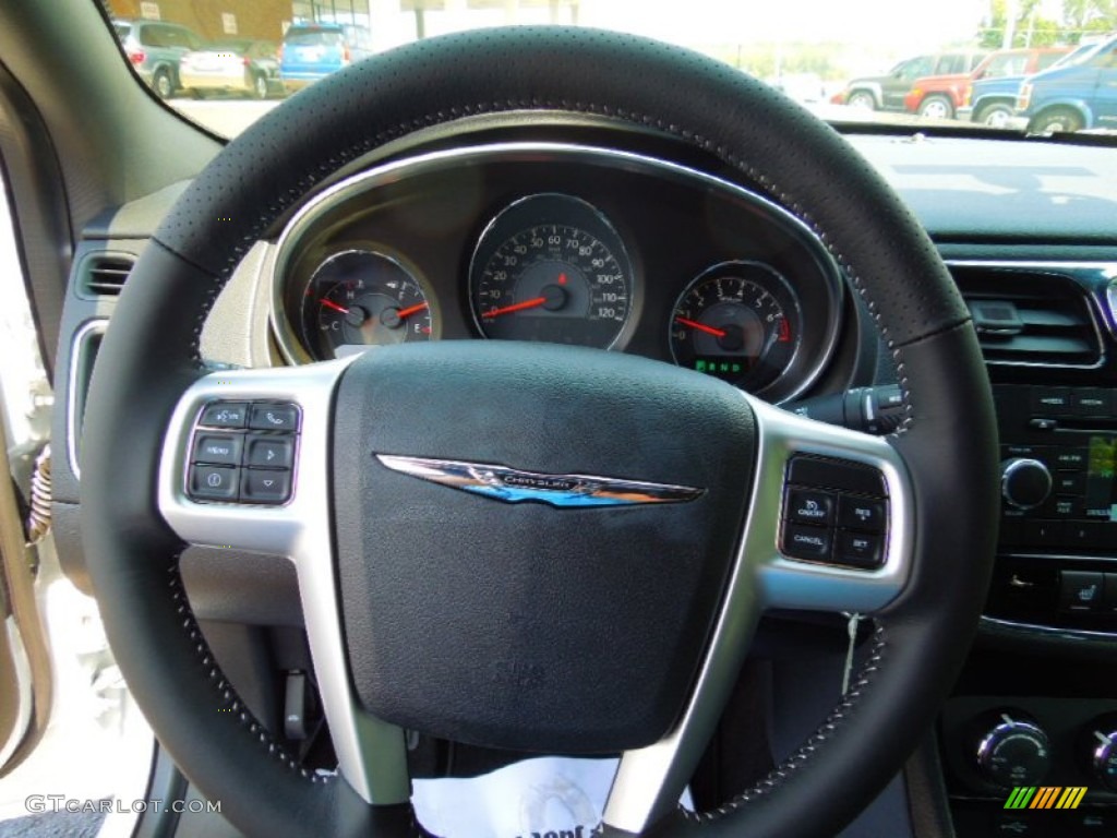 2013 Chrysler 200 S Sedan Black Steering Wheel Photo #69652387
