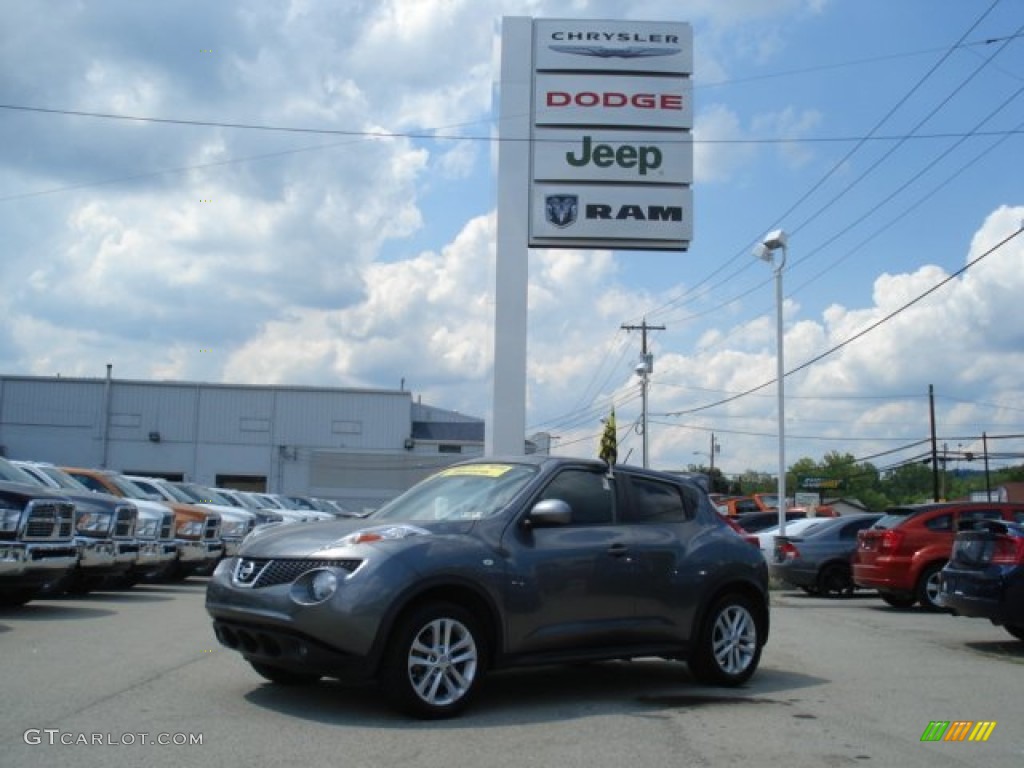 2011 Juke SL AWD - Gun Metallic / Black/Red w/Silver Trim photo #1