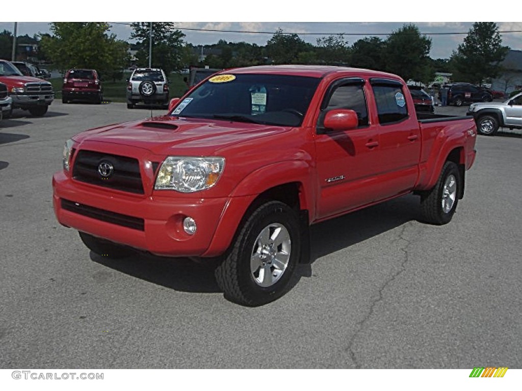 2005 Tacoma V6 TRD Sport Double Cab 4x4 - Radiant Red / Graphite Gray photo #1