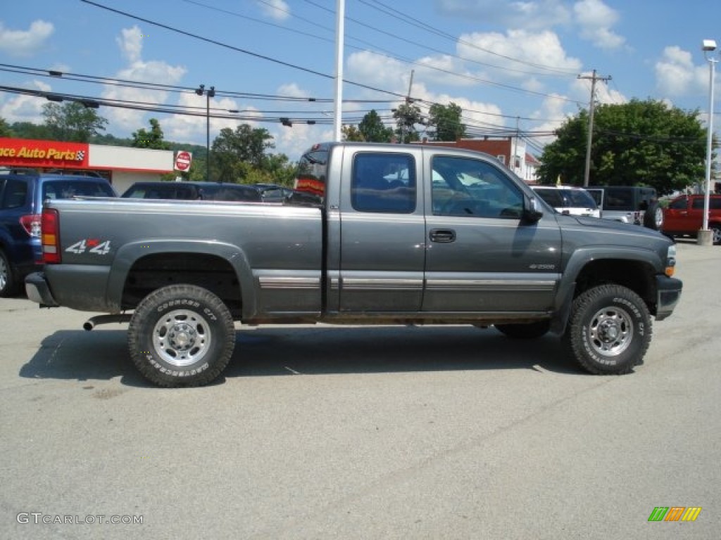 2002 Silverado 2500 LS Extended Cab 4x4 - Medium Charcoal Gray Metallic / Graphite photo #4