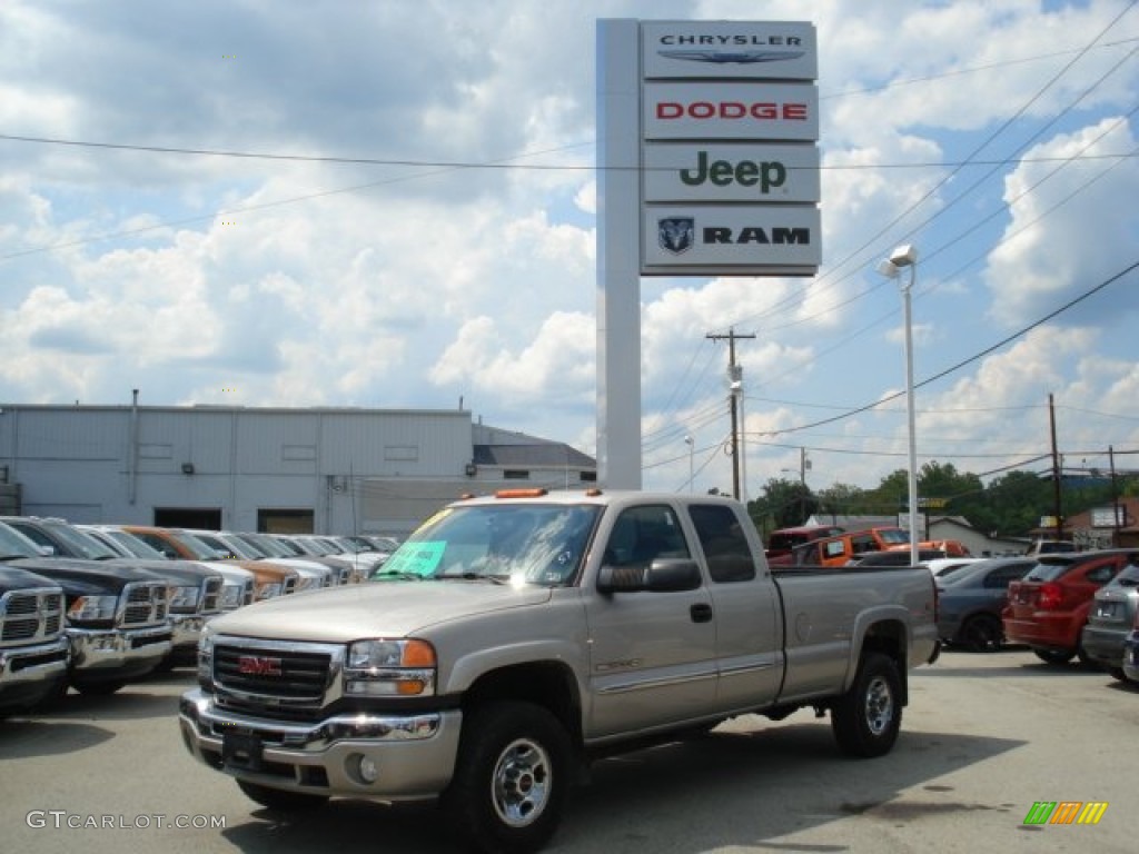 2005 Sierra 2500HD SLE Extended Cab 4x4 - Silver Birch Metallic / Dark Pewter photo #1