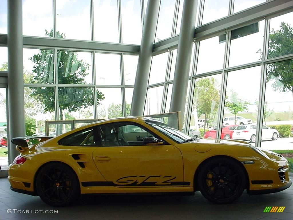 2008 911 GT2 - Speed Yellow / Black photo #2