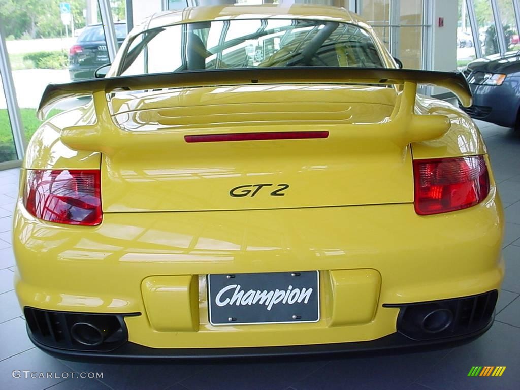 2008 911 GT2 - Speed Yellow / Black photo #4