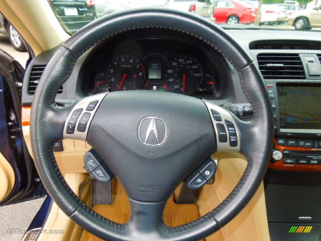 2007 Acura TSX Sedan Parchment Steering Wheel Photo #69656155