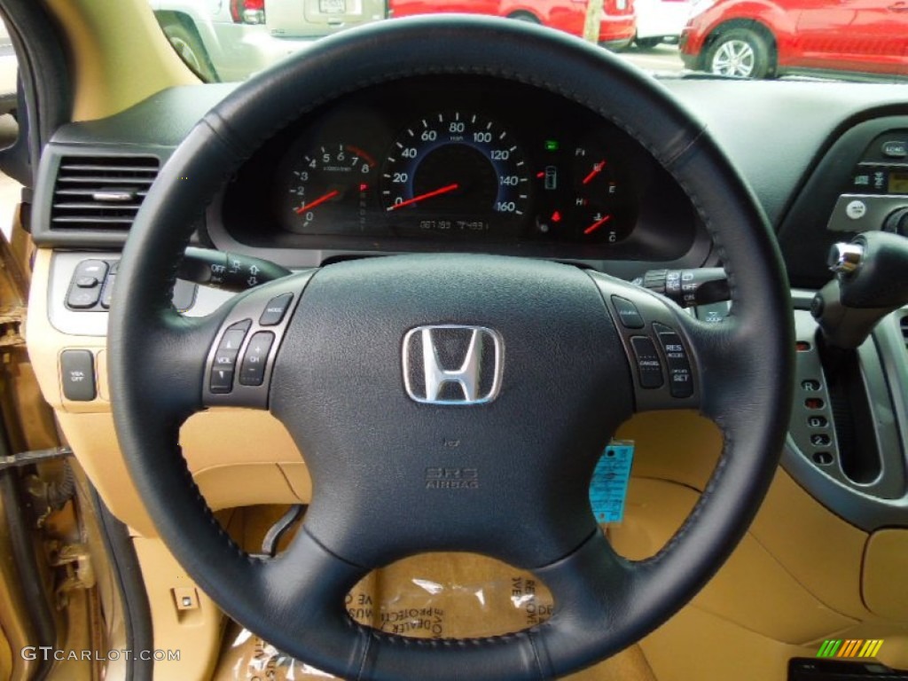 2007 Honda Odyssey EX-L Ivory Steering Wheel Photo #69656575