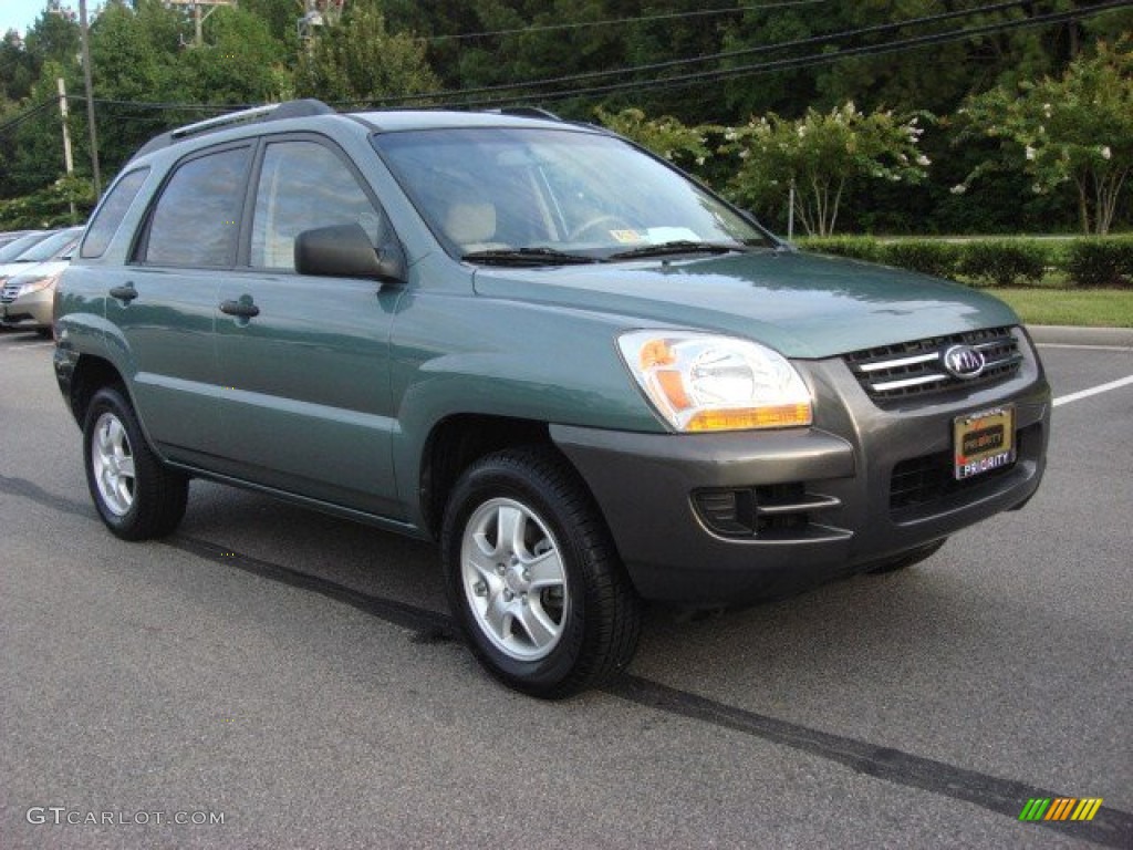 2008 Sportage LX - Royal Jade Green Metallic / Beige photo #8